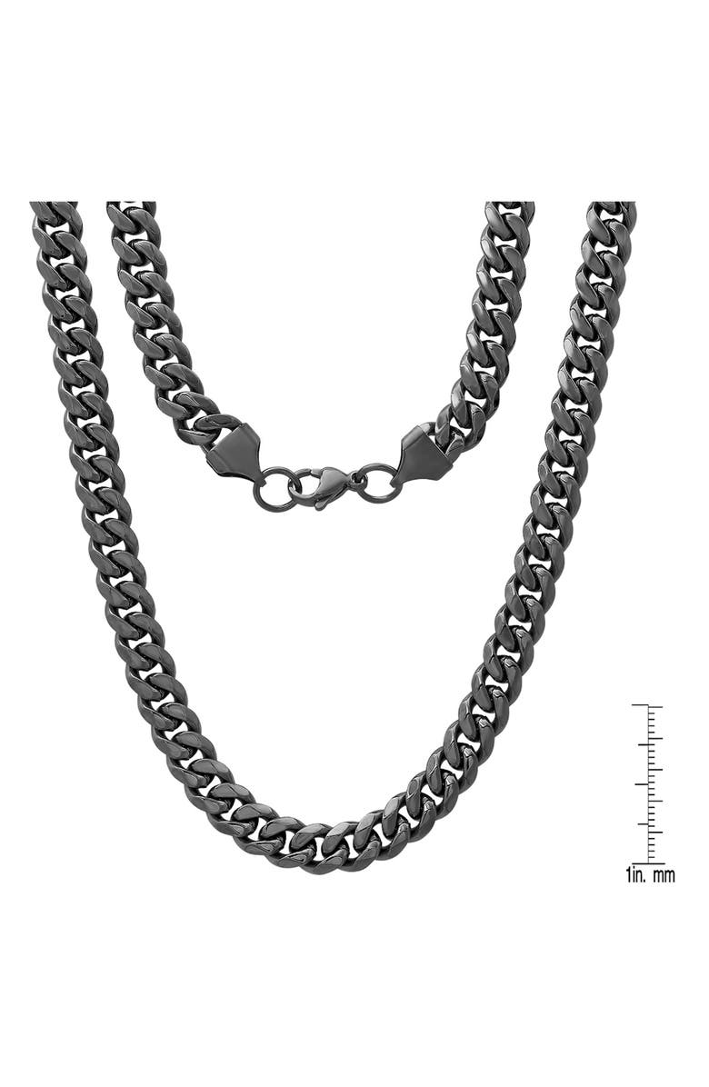 HMY JEWELRY Curb Chain Necklace, Alternate, color, Black