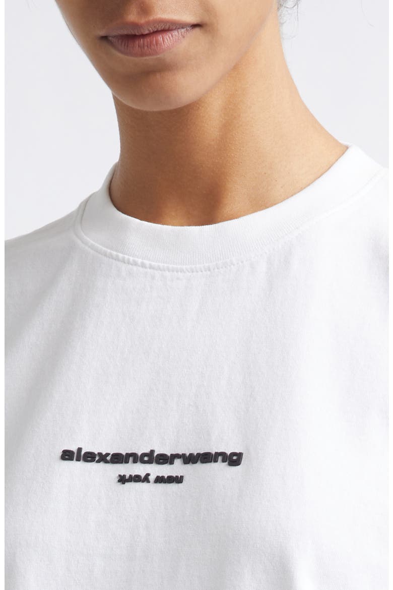 Shrunken Cotton Logo T-Shirt, Alternate, color, WHITE