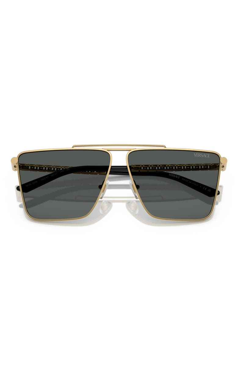 Versace 64mm Oversize Pillow Sunglasses, Alternate, color, Gold