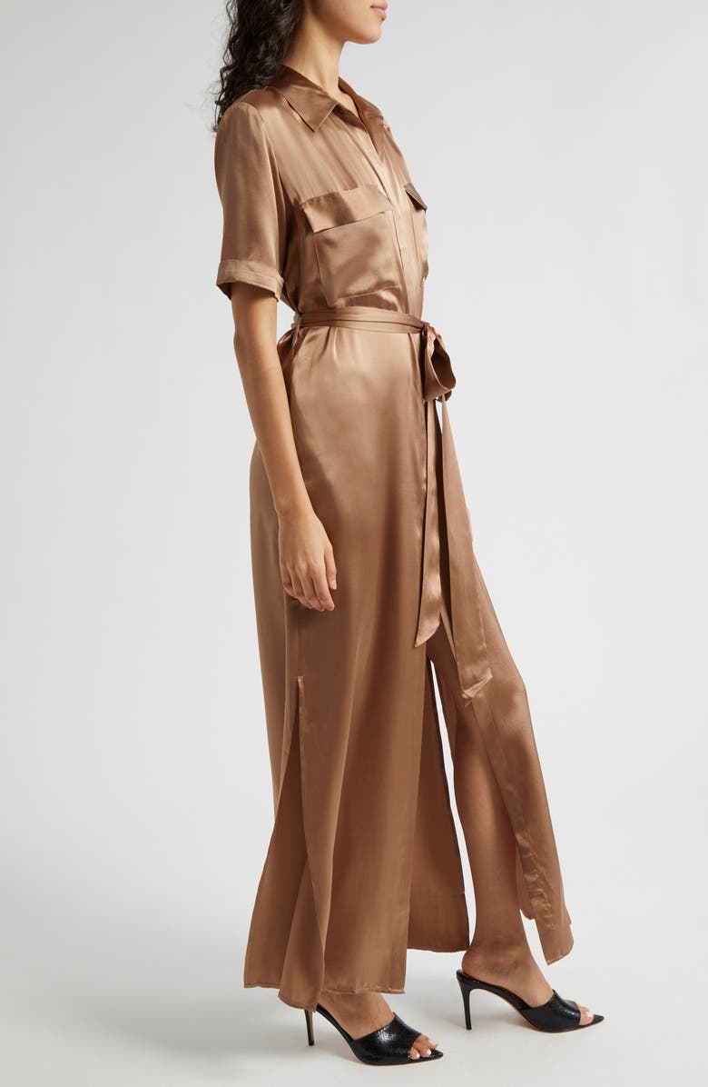 L'AGENCE Klement Utility Silk Maxi Dress, Alternate, color, 