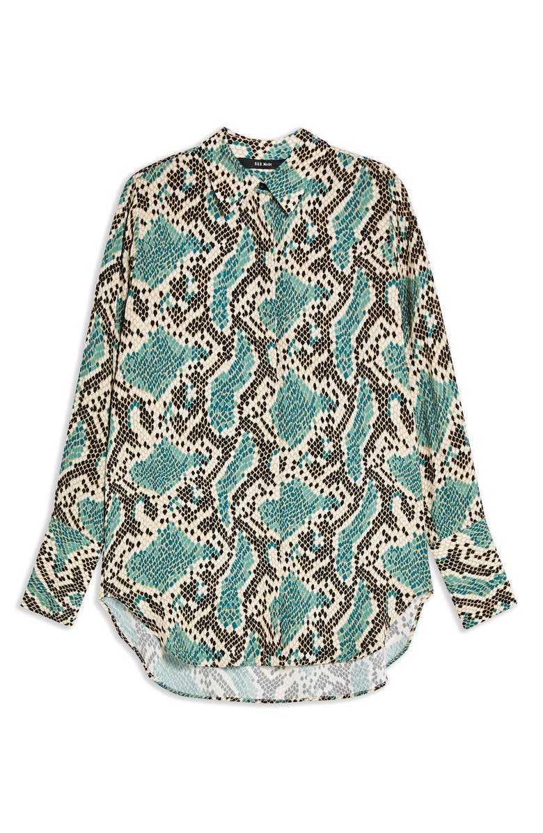 Topshop Mensy Snake Print Shirt, Alternate, color, 
