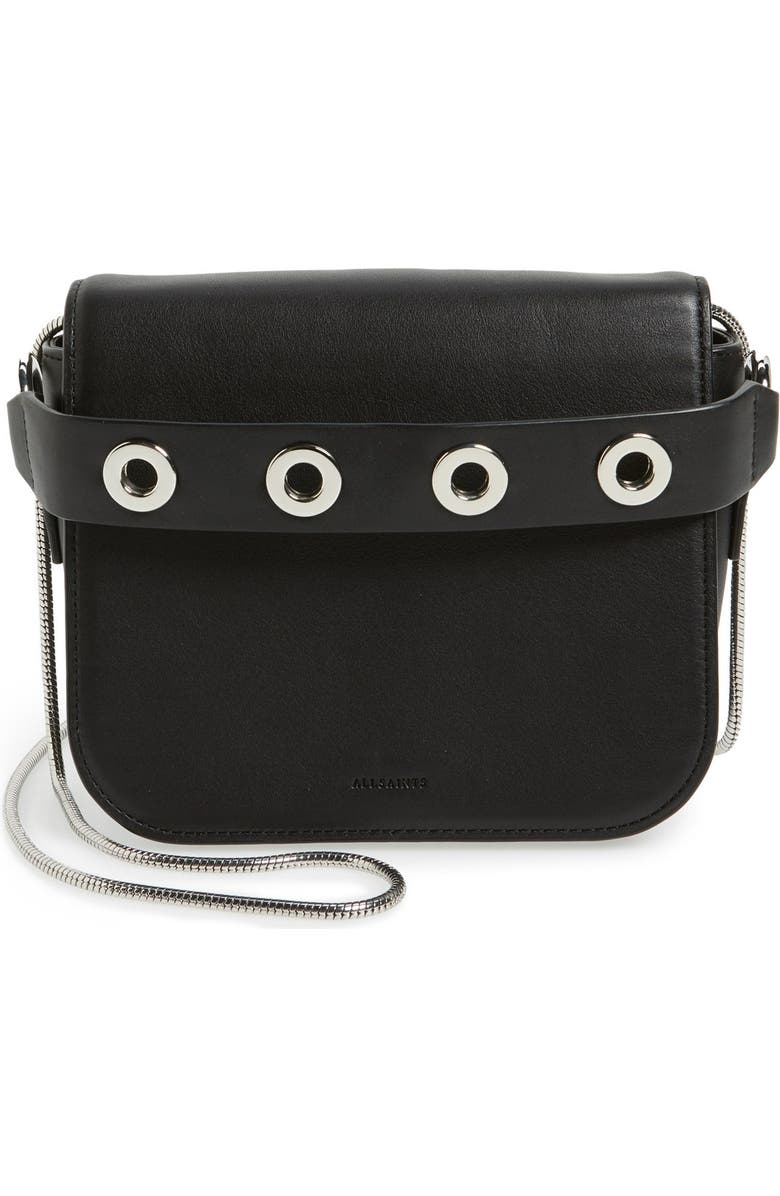 AllSaints 'Ikuya' Leather Clutch, Main, color,