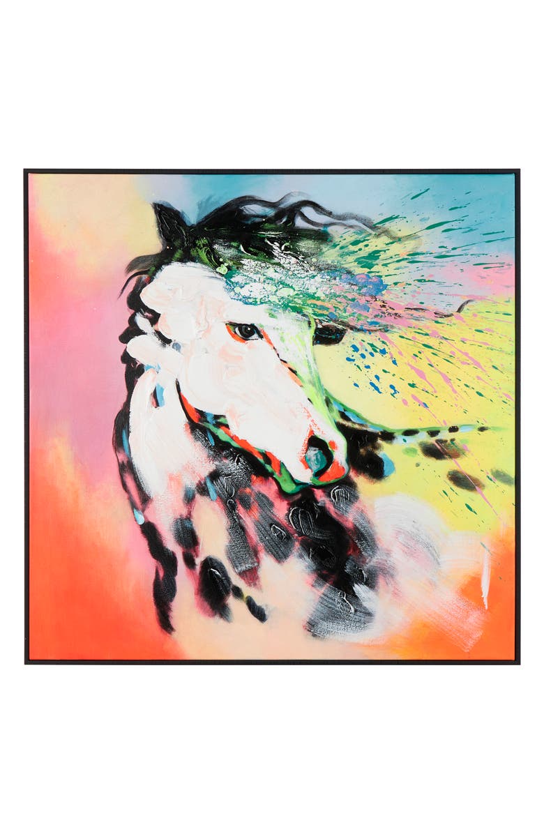 WILLOW ROW Horse Canvas Framed Wall Art, Main, color,