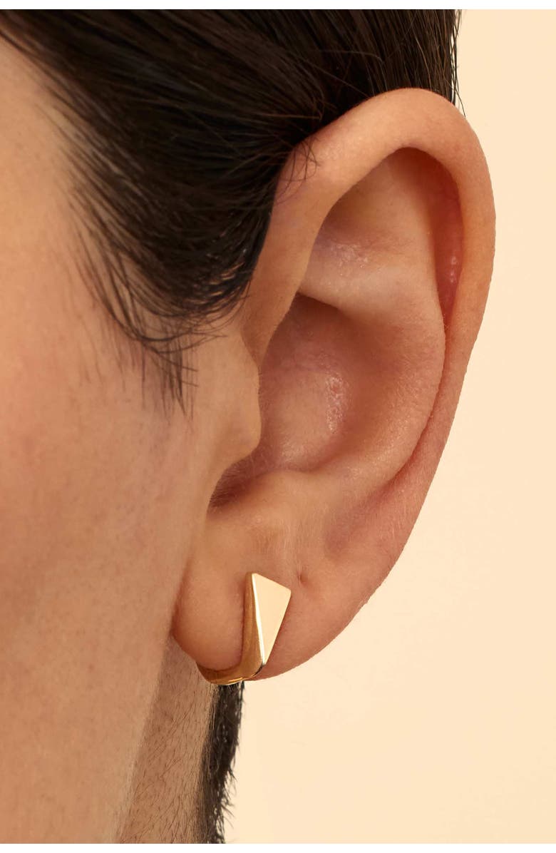 Oradina 14K Yellow Gold Prism Huggies, Alternate, color, Yellow Gold