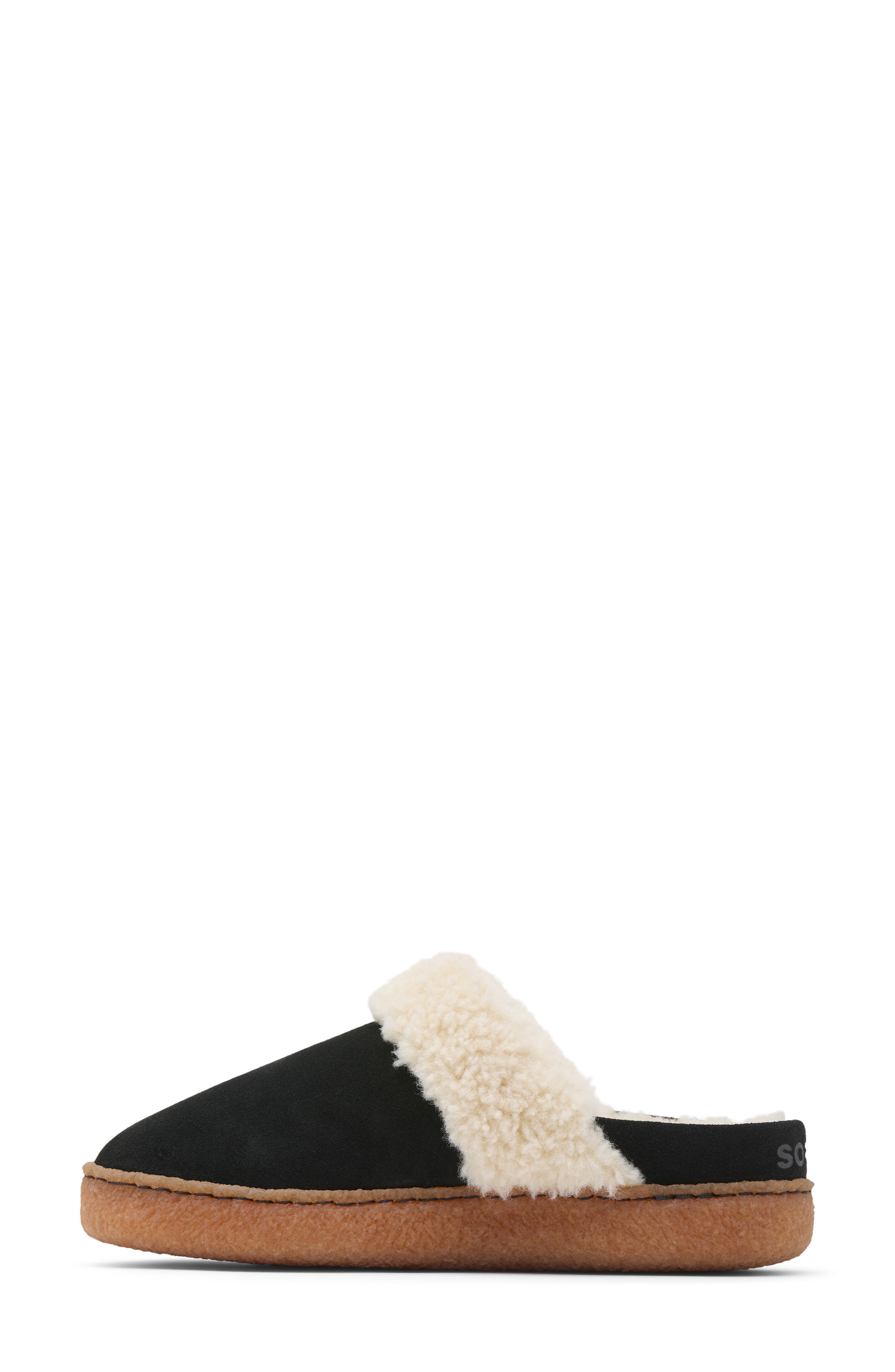 Nakiska III Faux Shearling Lined Slide Slipper, Alternate, color, BLACK/ GUM 2