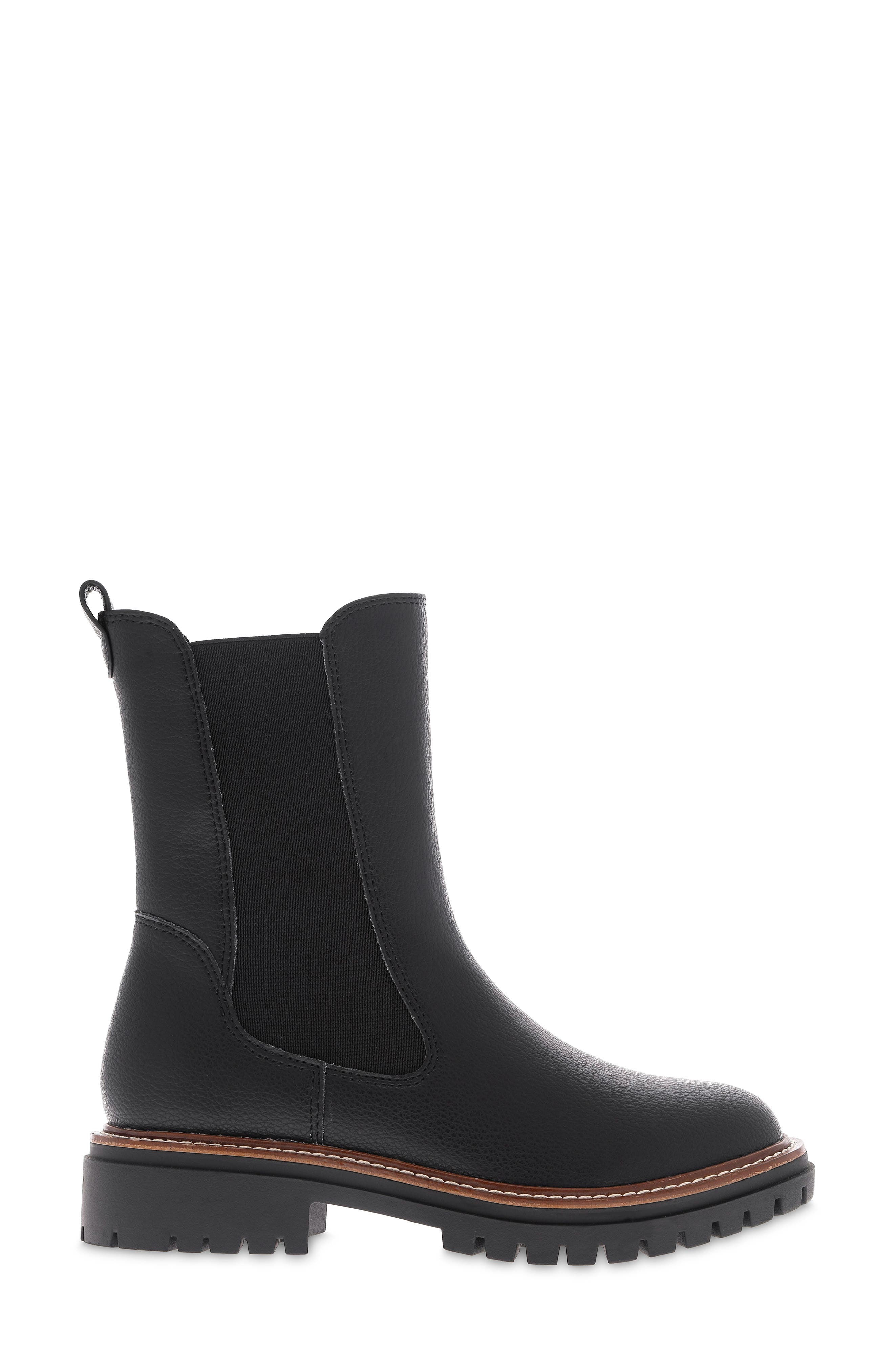 Fala Water Resistant Leather Chelsea Boot, Alternate, color, BLACK