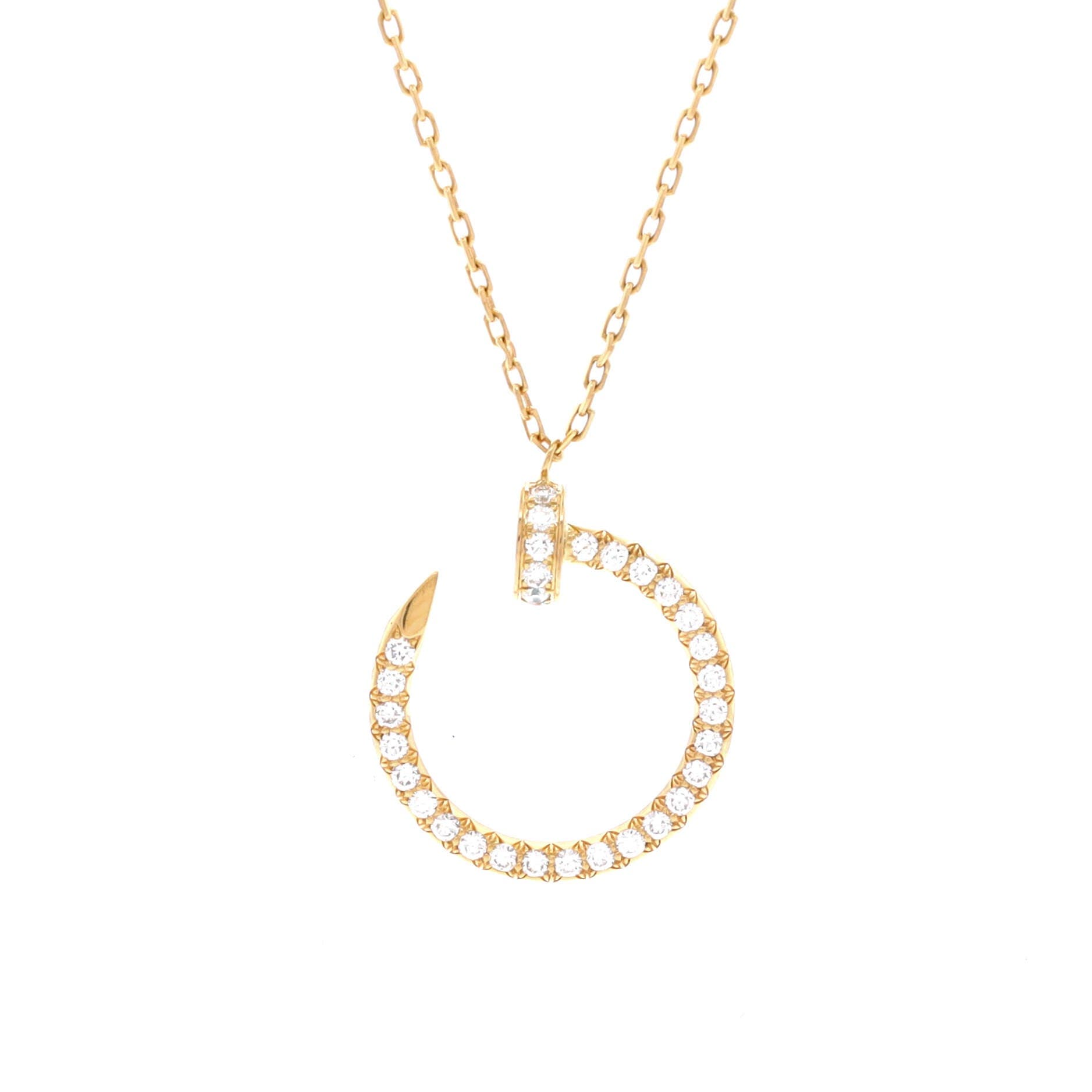 Juste un Clou Pendant Necklace 18K Yellow Gold and Pave Diamonds, Main, color, Metallic Gold