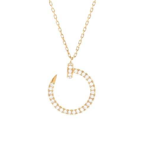 Juste un Clou Pendant Necklace 18K Yellow Gold and Pave Diamonds