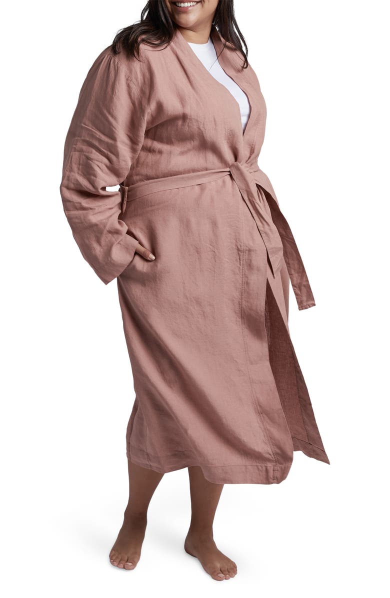 Parachute Gender Inclusive Linen Robe, Alternate, color, Clay