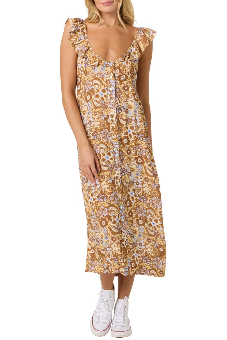 Carrington Izabelle Floral Midi Dress, Alternate, color, SHERBET