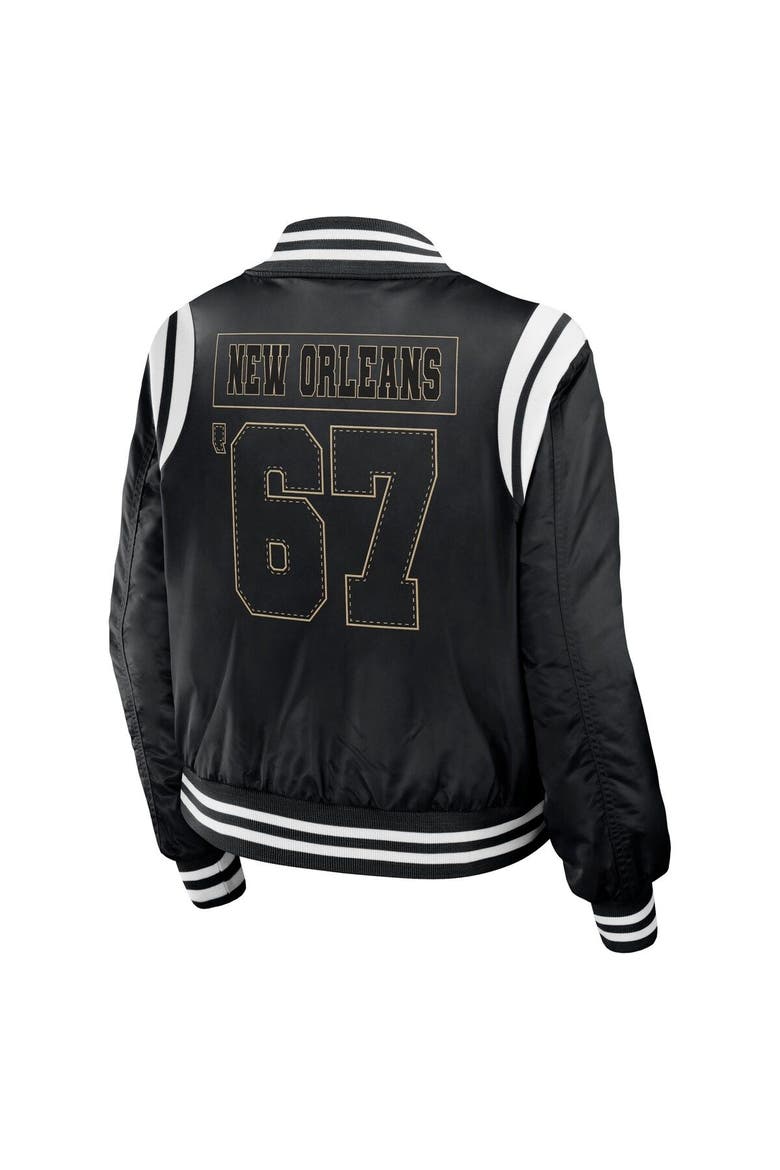 Women's WEAR by Erin Andrews Black New Orleans Saints Bomber Full-Zip Jacket, Alternate, color, Black