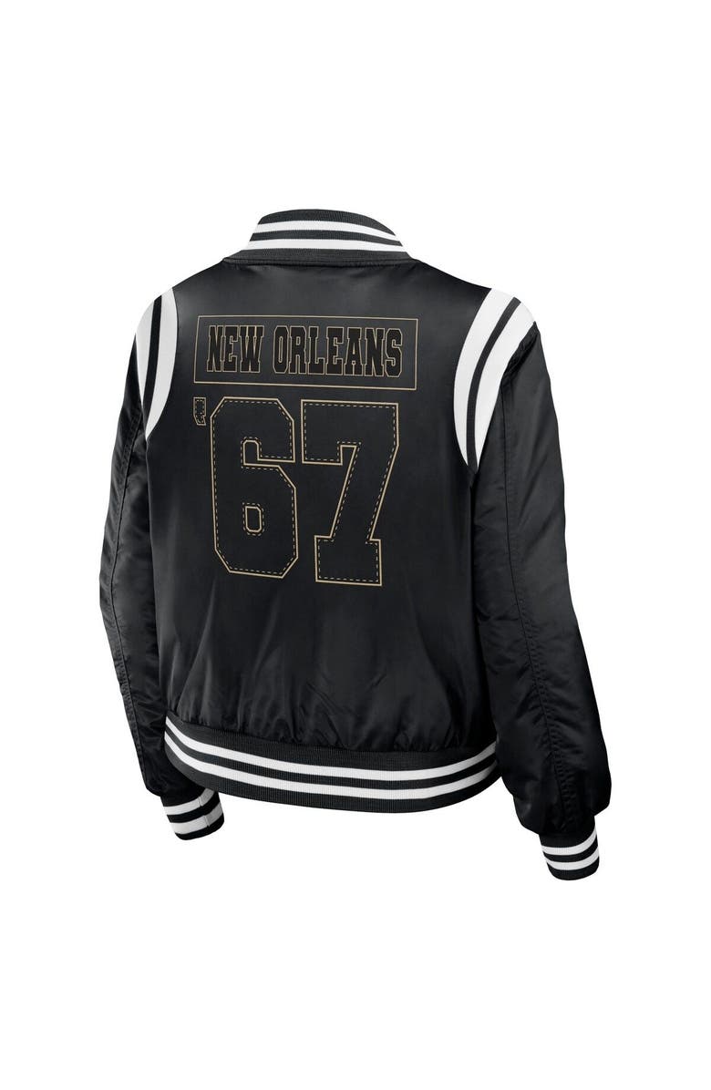 WEAR by Erin Andrews Women's WEAR by Erin Andrews Black New Orleans Saints Bomber Full-Zip Jacket, Alternate, color, Black