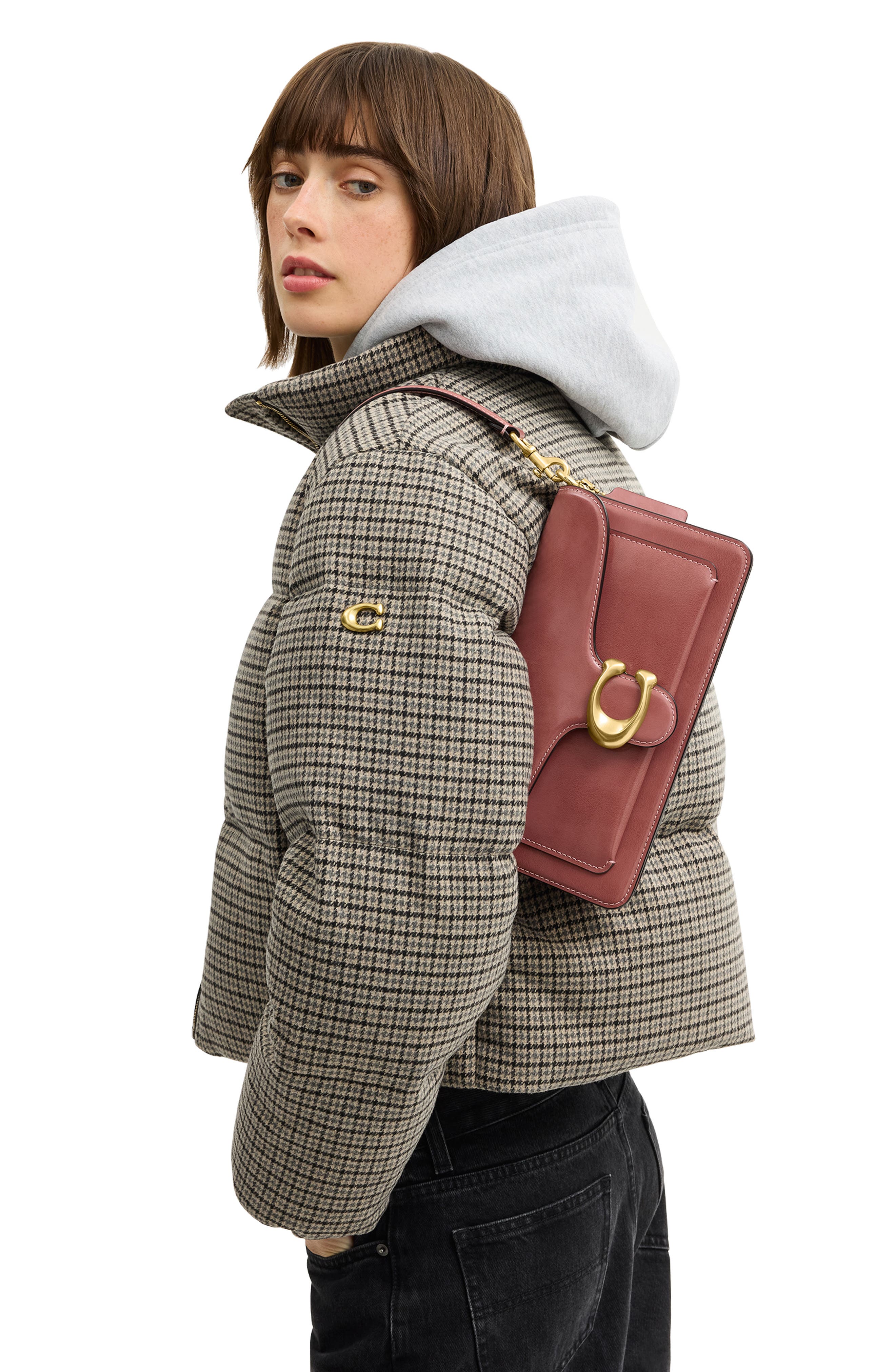 COACH Tabby Spazzolato Leather Shoulder Bag, Alternate, color, Peony