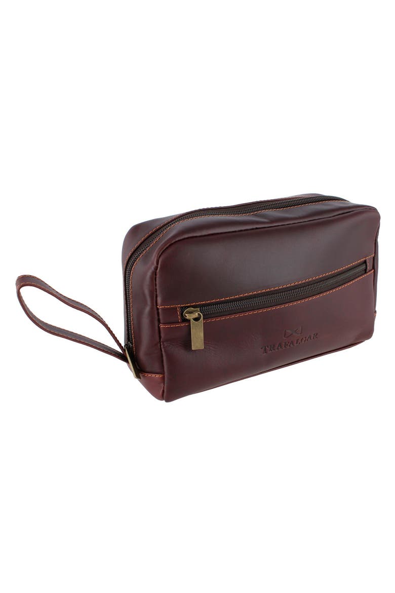 Henson Genuine Leather Travel & Personal Item Bag, Alternate, color, Brown