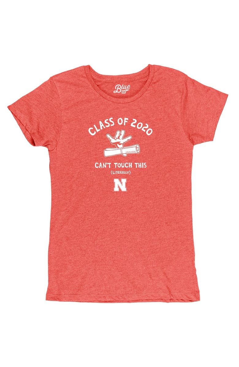 LIFE IS GOOD Women's Life is Good Heather Scarlet Nebraska Huskers Graduation Class of 2020 Diploma T-Shirt, Alternate, color,