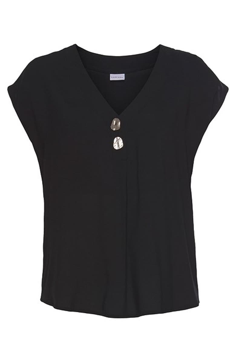 LASCANA Women's Button Detail Blouse, Alternate, color, Black