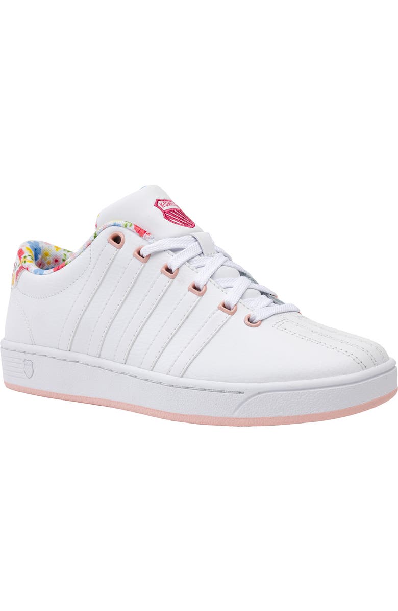 K-Swiss Court Pro II CMF Leather Sneaker, Main, color, White/ Raspberry Sorbet