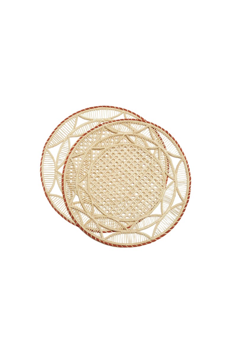 La DoubleJ Raffia Placemats Set Of 2, Main, color, Sol Mattone