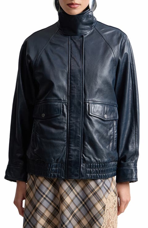 Oversize Leather Bomber Jacket