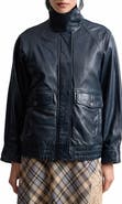 Avec Les Filles Oversize Leather Bomber Jacket