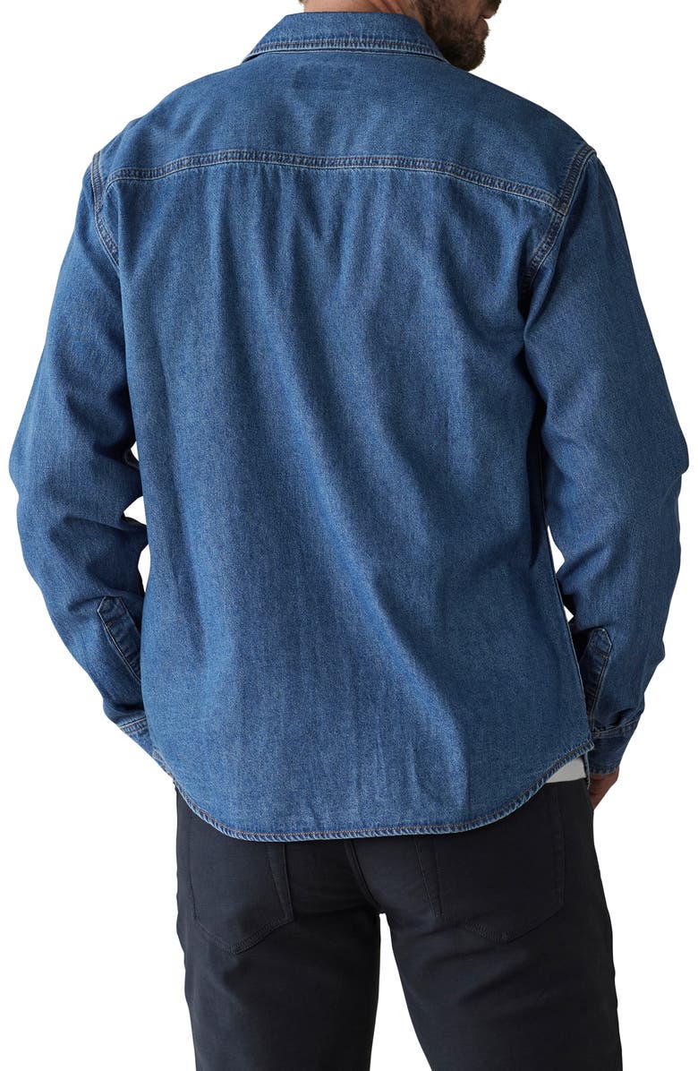 The Normal Brand Lightweight Denim Overshirt, Alternate, color, Medium Wash