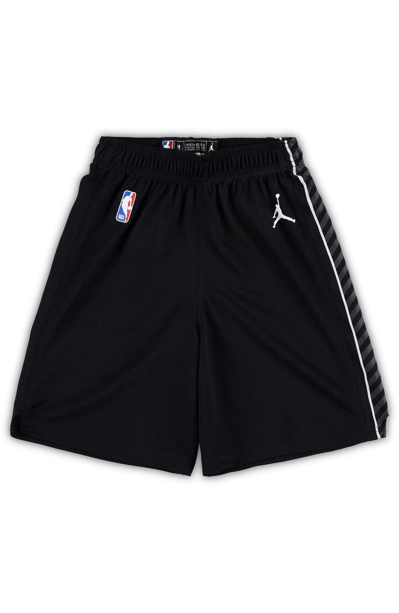 Jordan Brand Preschool Jordan Brand Black Brooklyn Nets Statement Edition Team Replica Shorts, Main, color, 