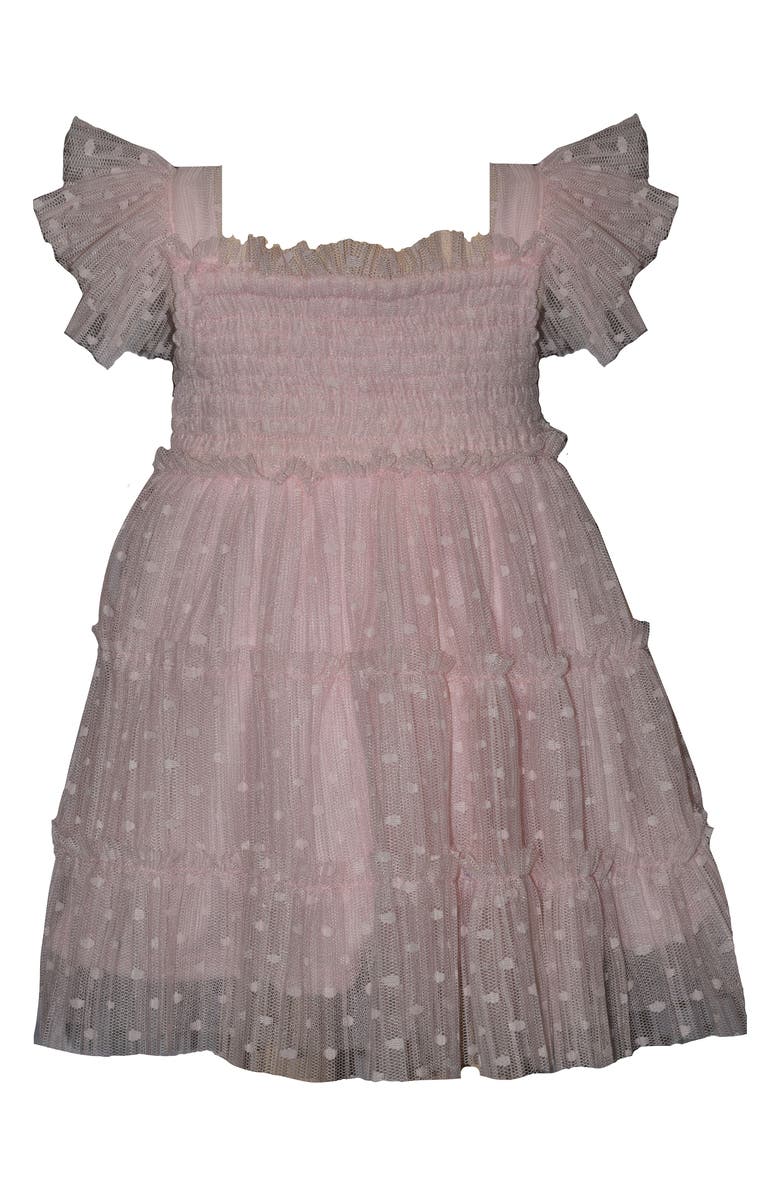 Iris & Ivy Kids' Flutter Sleeve Tiered Mesh Party Dress, Alternate, color, Pink