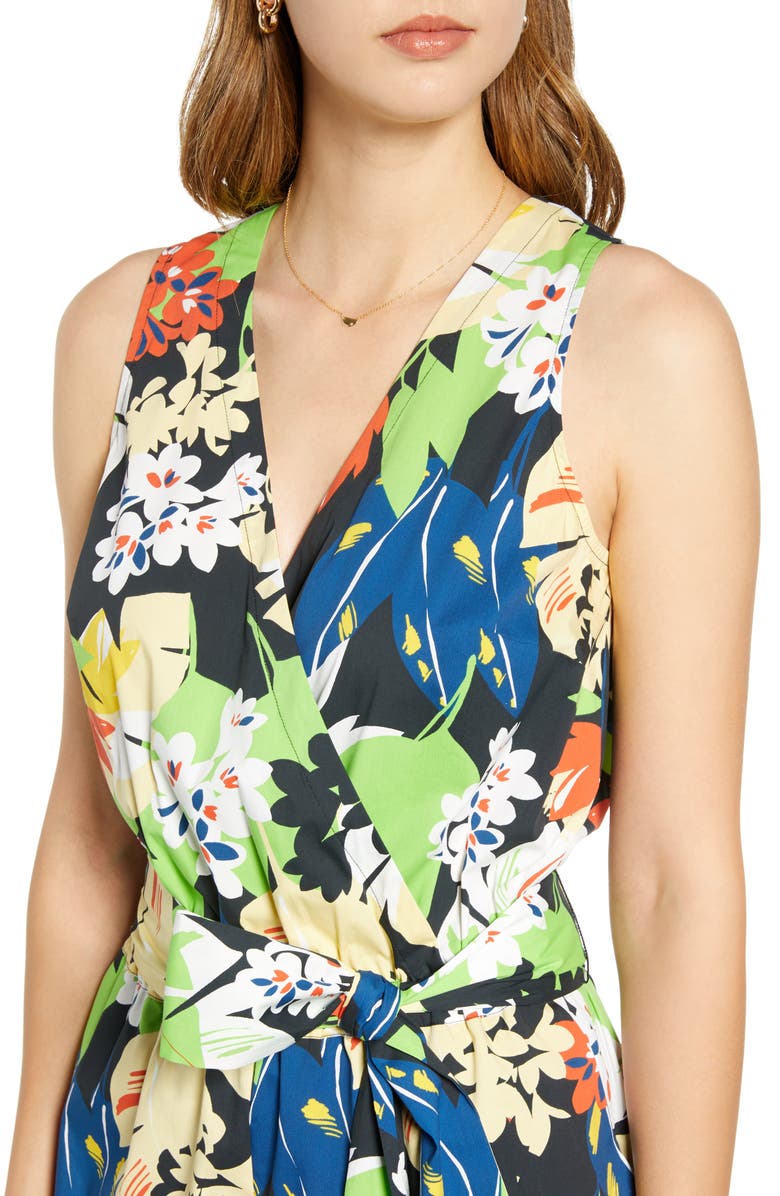 1901 Sleeveless Poplin Romper, Alternate, color,