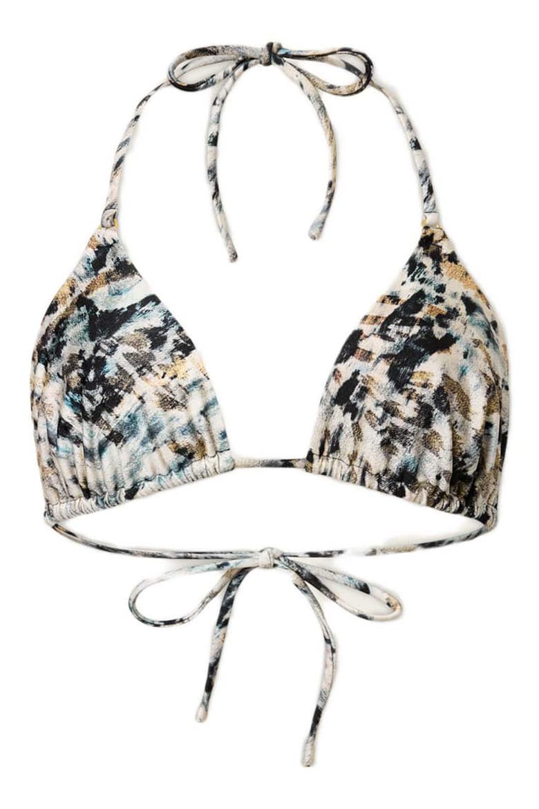 Saph Print Triangle Bikini Top, Alternate, color, CANTER FAWN BROWN