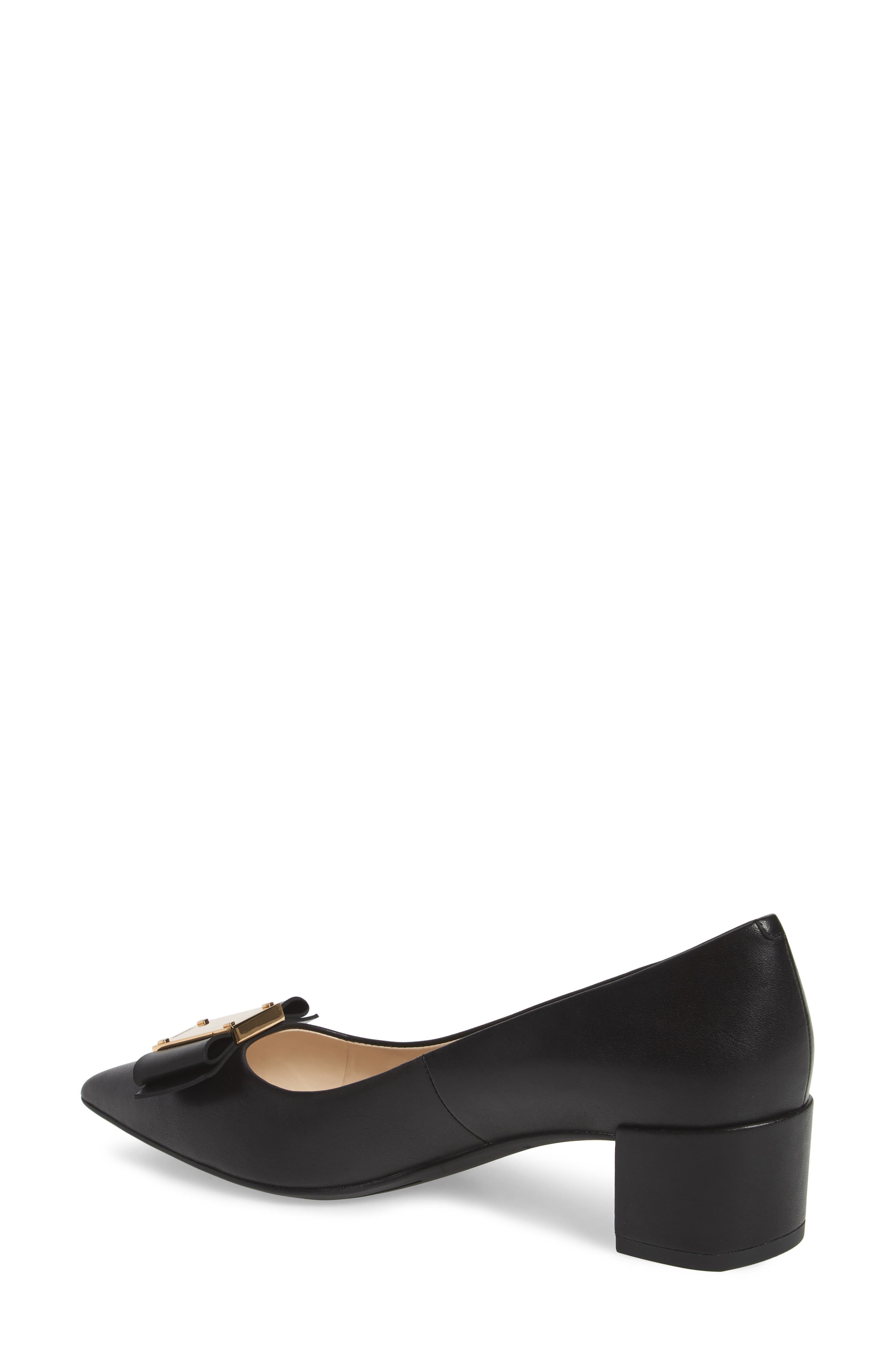 Tali Modern Waterproof Bow Pump, Alternate, color, BLACK LEATHER