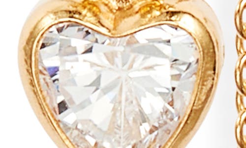 Set & Stones Amy Cubic Zirconia Heart Threader Earrings In Gold