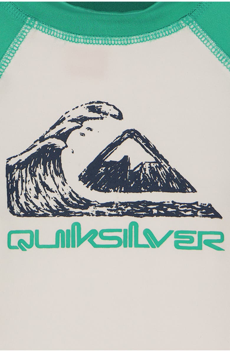 Quiksilver Long Sleeve Rashguard & Swim Trunks Set, Alternate, color, Green/ Blue Multi