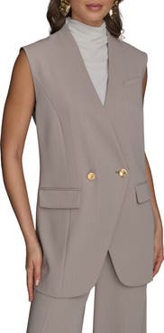 Donna Karan New York Pinstripe Double Breasted Vest