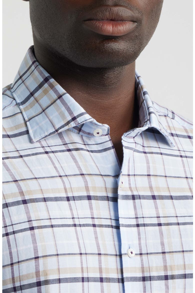 Soft Luxury Modern Fit Check Non-Iron Dress Shirt, Alternate, color, BLUE