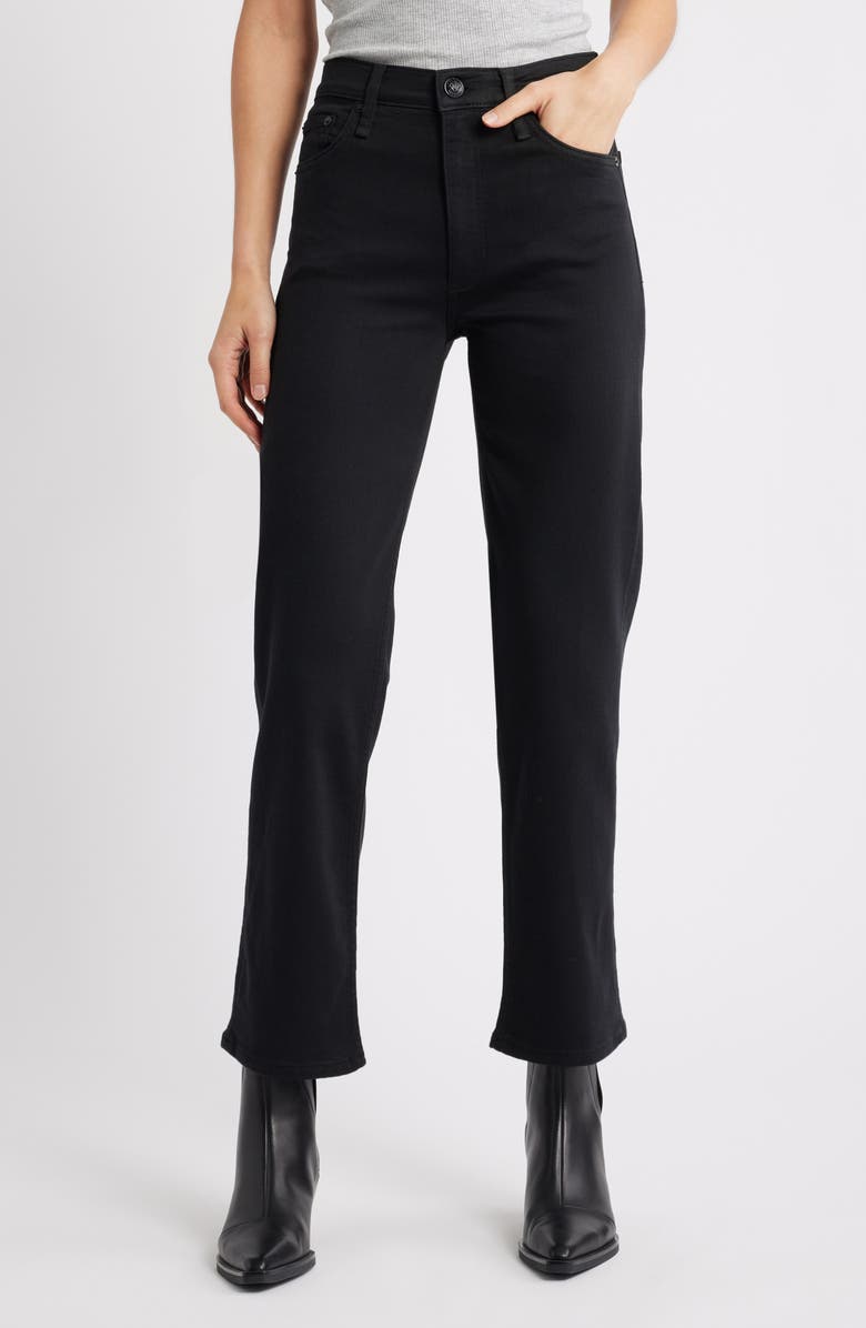 rag & bone Flexi Harlow Mid Rise Ankle Straight Leg Jeans, Main, color, Black