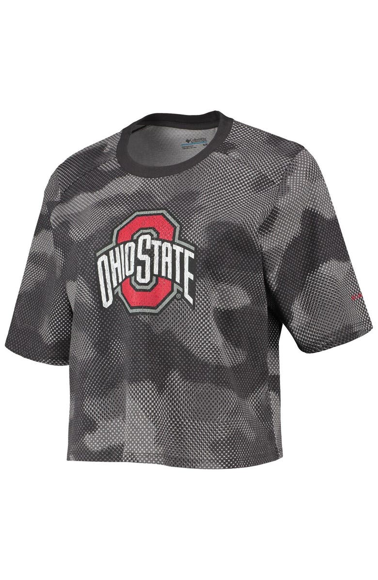 Columbia Women's Columbia Gray/Black Ohio State Buckeyes Park Camo Boxy T-Shirt, Alternate, color,