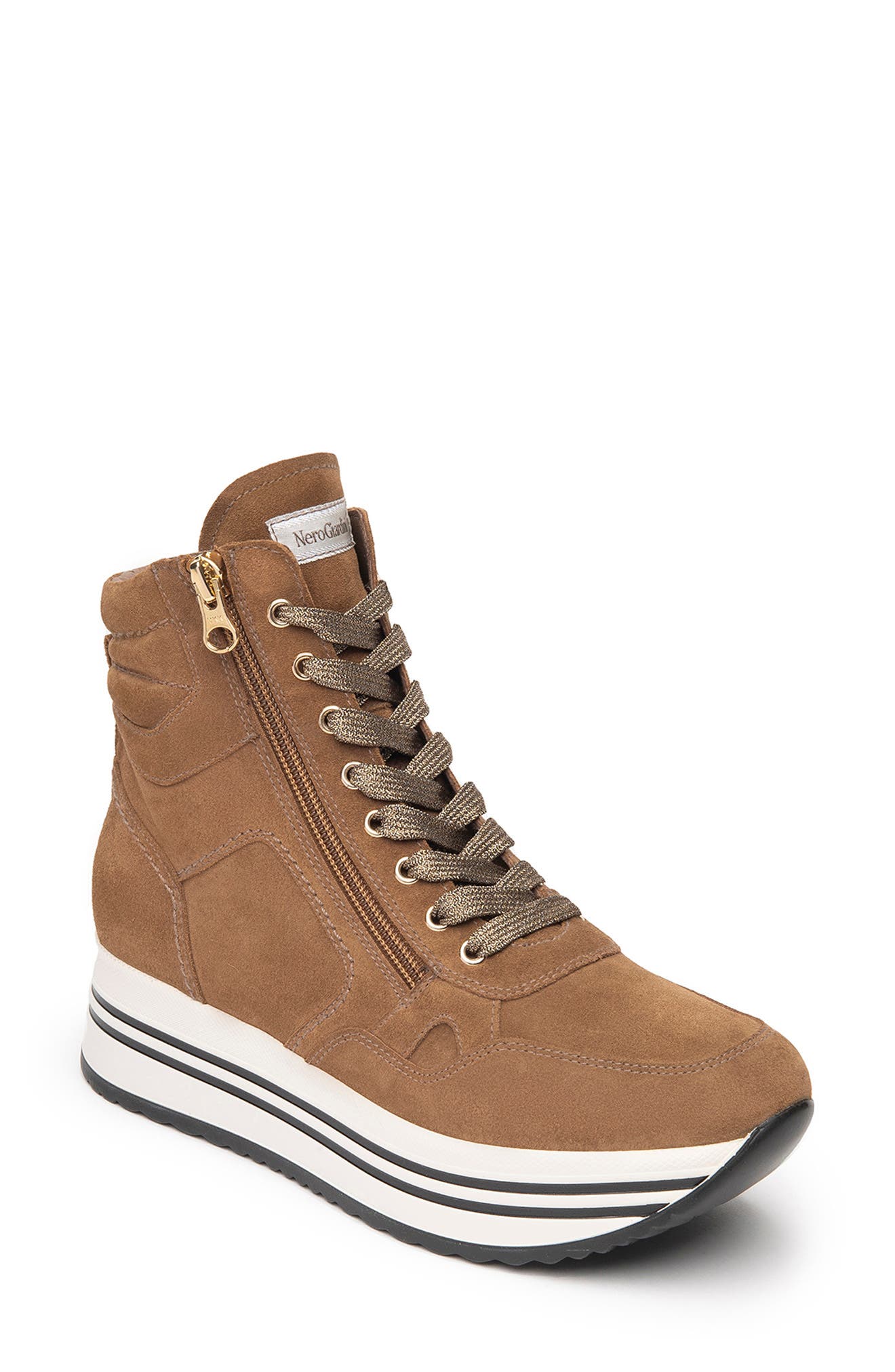 NeroGiardini Platform High Top Sneaker, Main, color, 