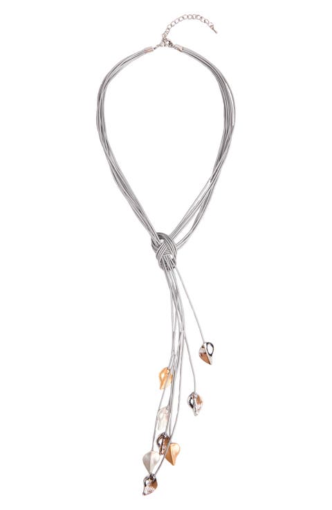 Metallic Leaf Pendant Necklace