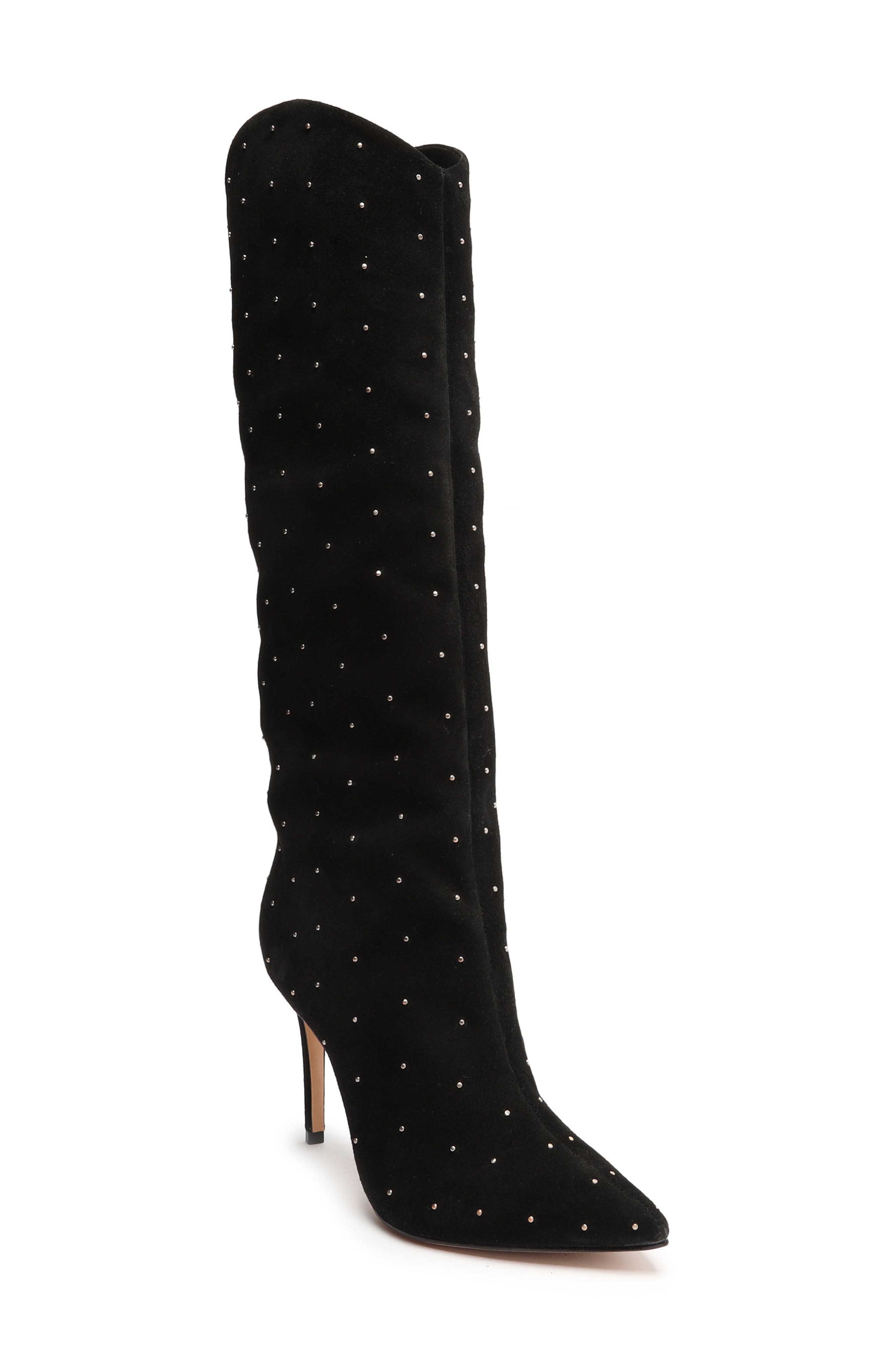 Schutz Maryana Studded Pointed Toe Boot, Main, color, 