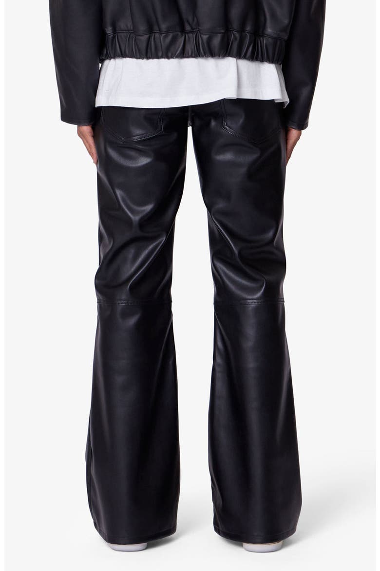 Faux Leather Flare Pants, Alternate, color, BLACK