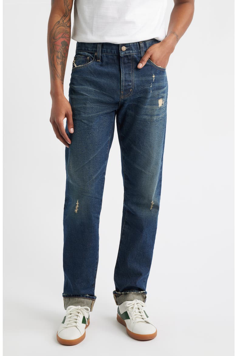Tellis Slim Heritage Rigid Red Line Selvedge Jeans, Main, color, 3 YEARS GOLDEN HOUR