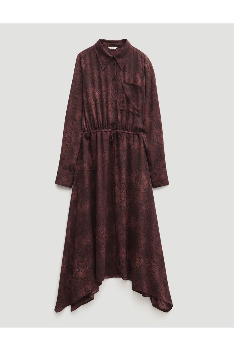 Chiffon Hanky Hem Maxi Dress, Alternate, color, Snake Print Brown
