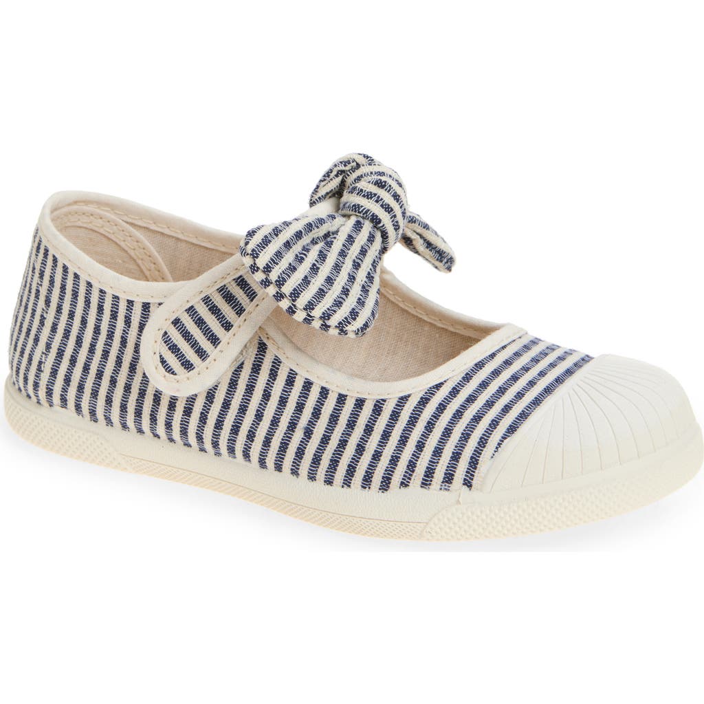 Childrenchic Sofia Mary Jane Flat In Navy Stripes