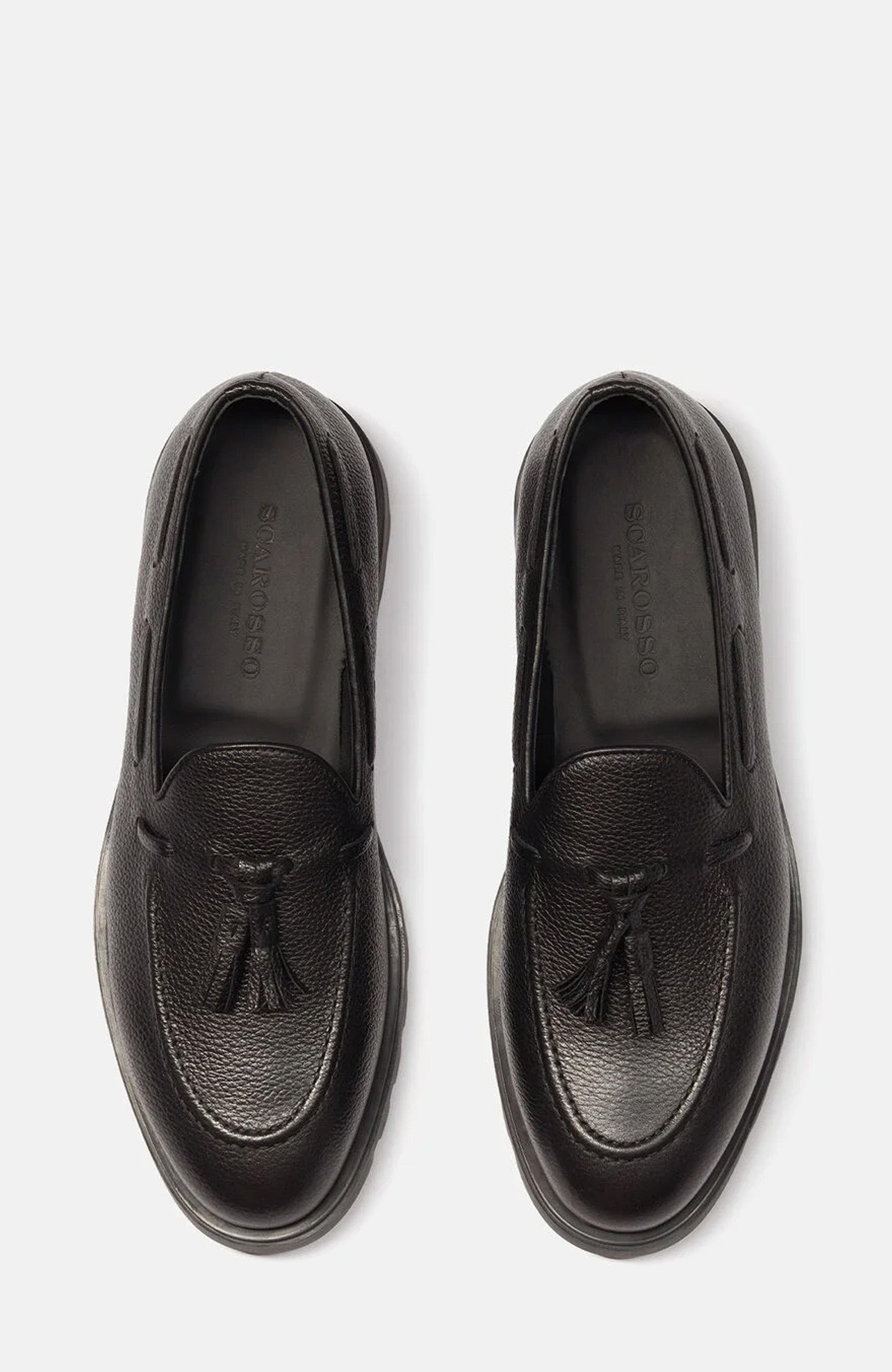 SCAROSSO Raffaello Loafers, Alternate, color, Black Grain- Calf