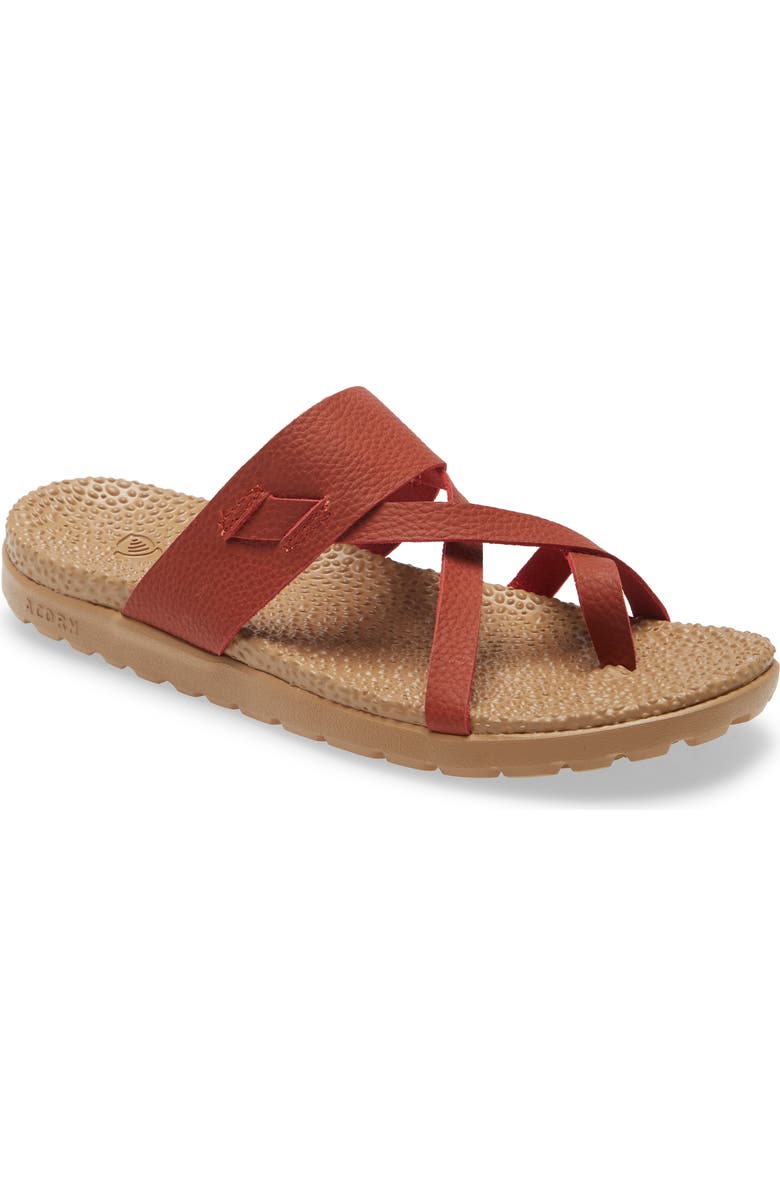 Acorn Riley Leather Sandal, Main, color, Copper Leather