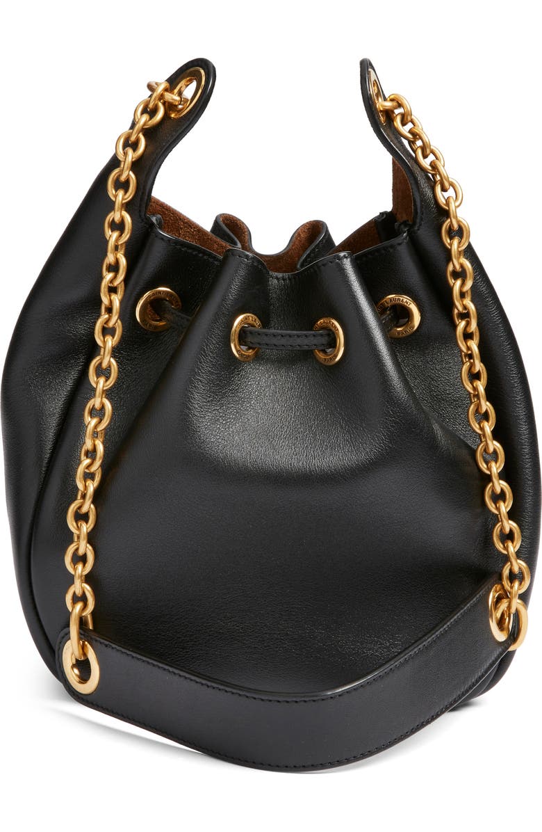 Saint Laurent PARIS VII BUCKET, Alternate, color, Noir/ Caramel Cognac