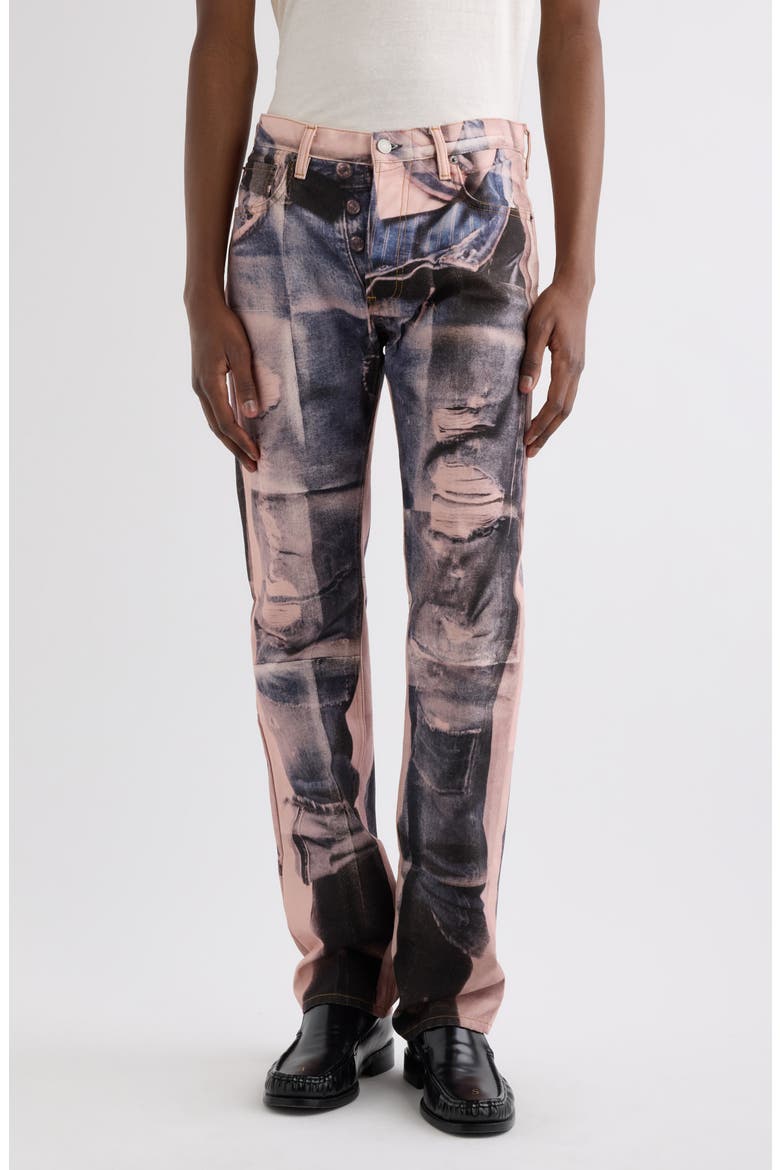 1996M Trompe l'Oeil Straight Leg Jeans, Main, color, PINK/ BLUE