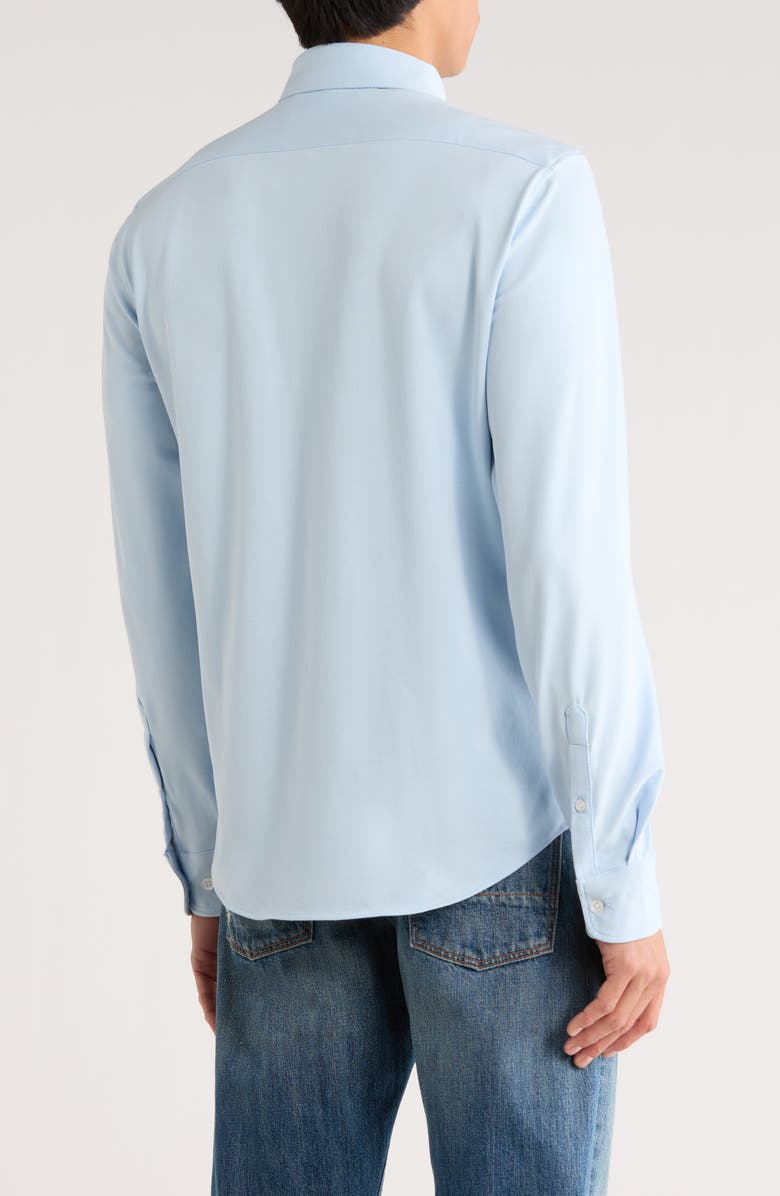 DENIM AND FLOWER Long Sleeve Piqué Button-Down Shirt, Alternate, color, Light Blue
