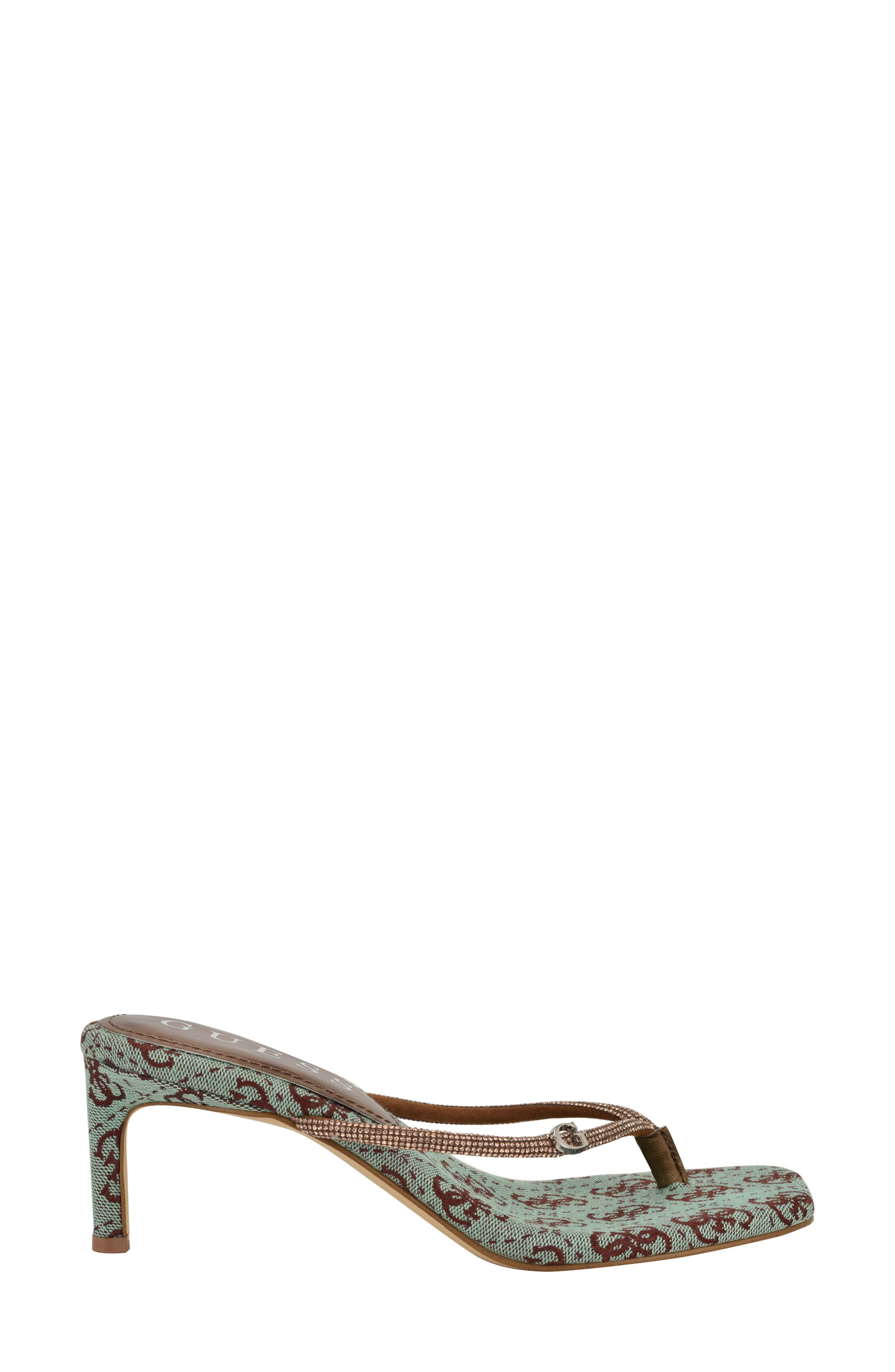 GUESS Crystal Embellished Sandal, Alternate, color, Green/ Bronze