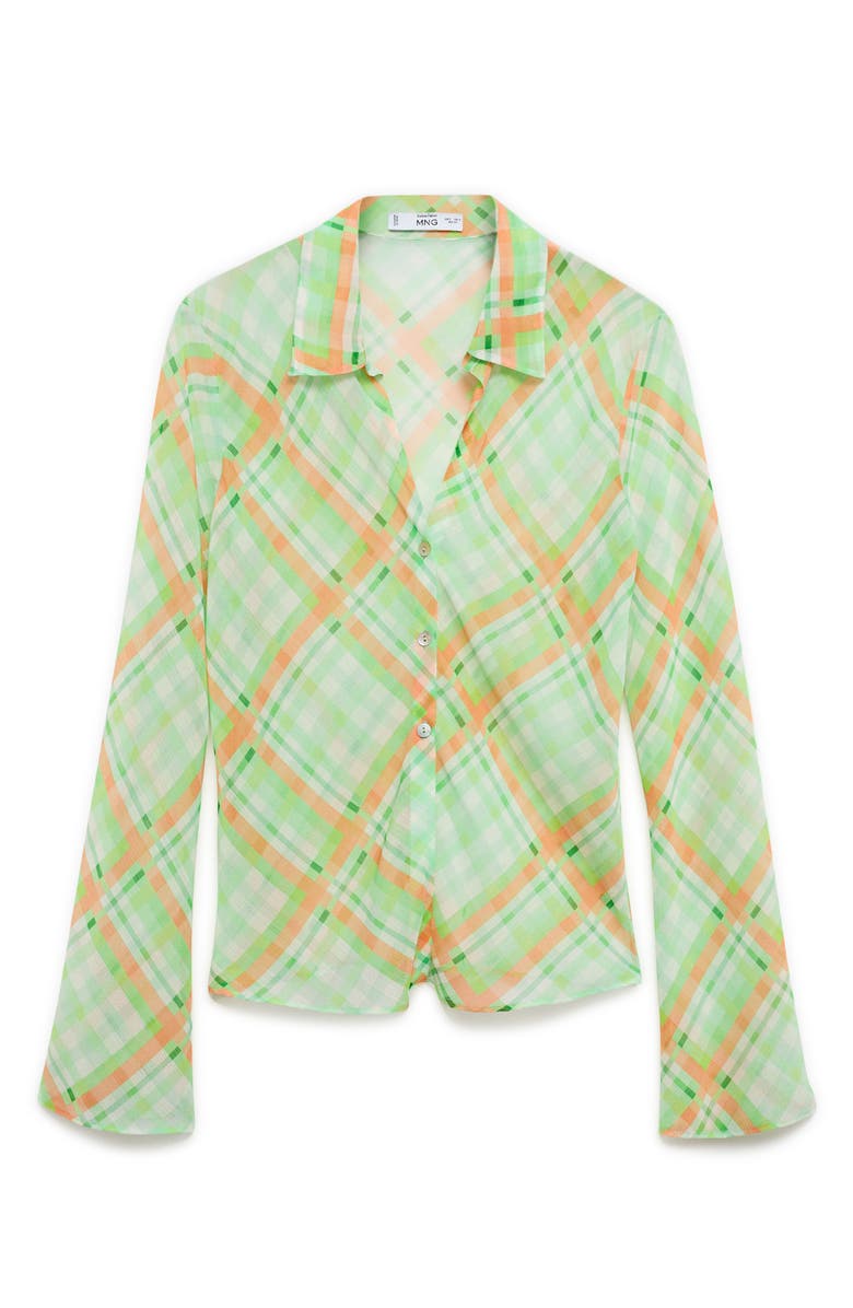 MANGO Check Button-Up Shirt, Alternate, color,